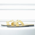 Hermes Jaune Poussin Oran Sandals 37