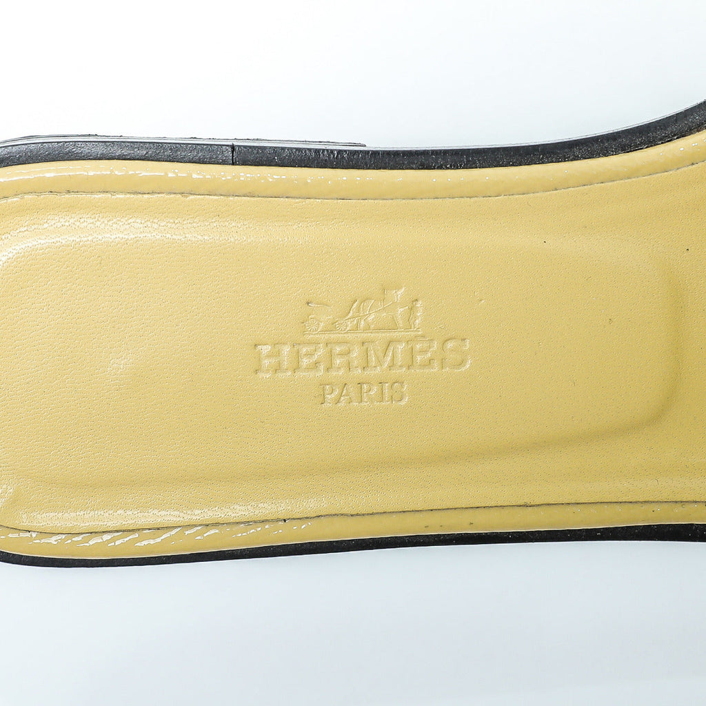 Hermes Jaune Poussin Oran Sandals 37