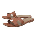 Hermes Gold Oran Sandals 37