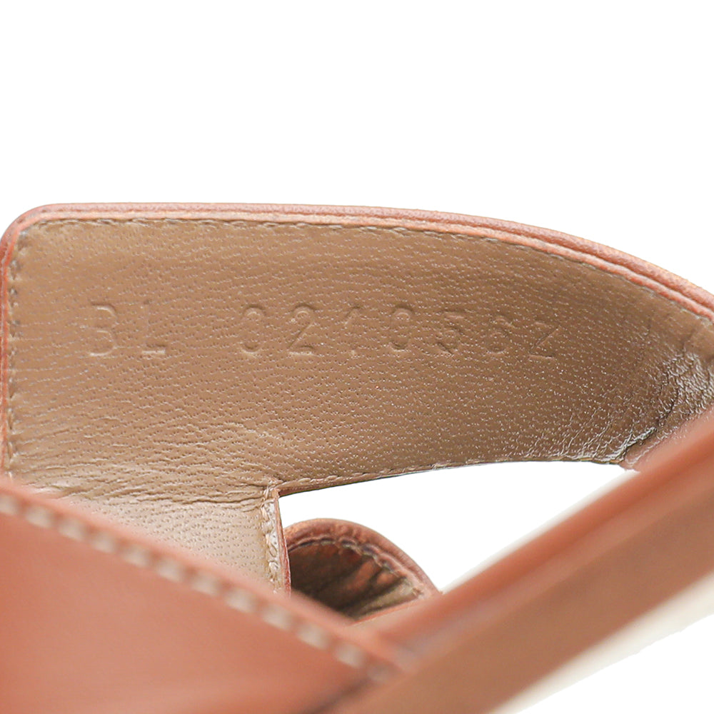 Hermes Gold Oran Sandals 37