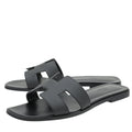 Hermes Noir Oran Sandals 39