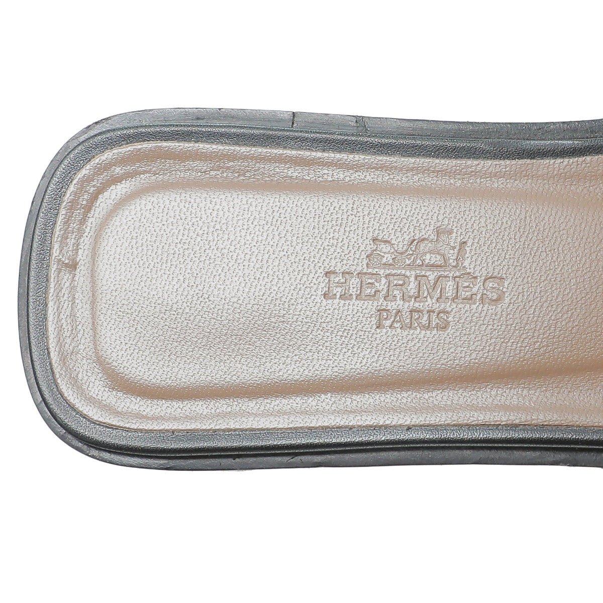 Hermes Noir Piquires Oran Slippers 37