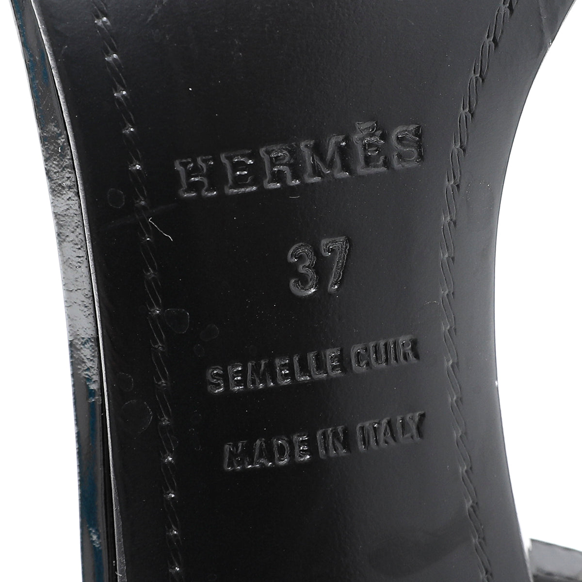 Hermes Black Premiere 70 Sandals 37