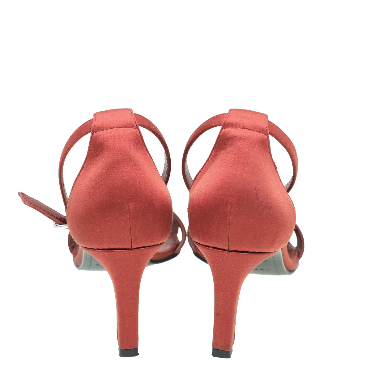 Hermes Burgundy Satin Premiere Crystal Sandals 38.5