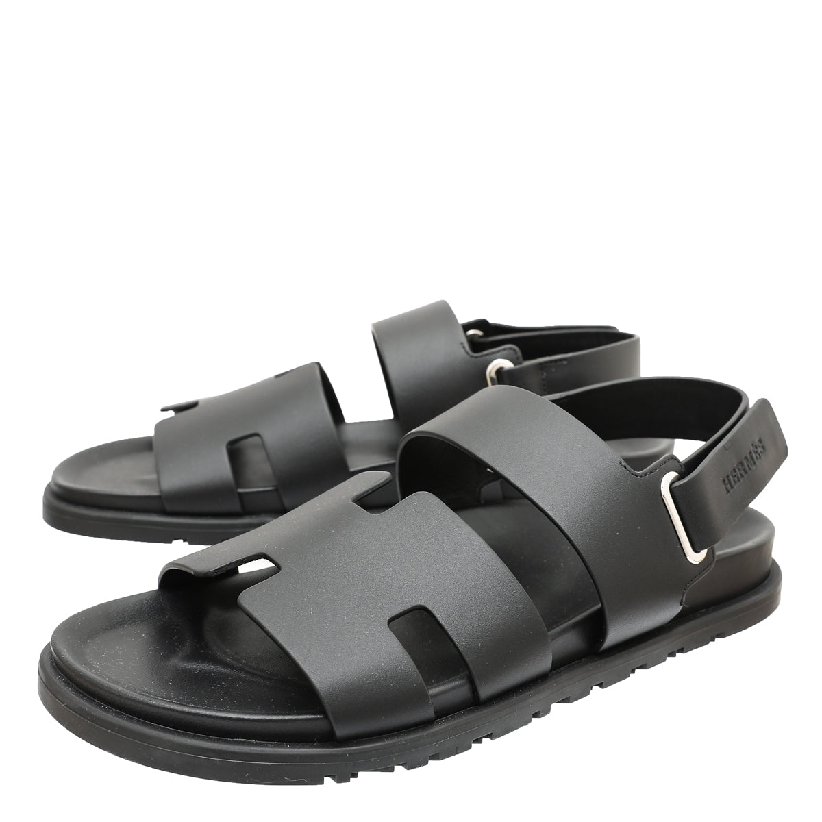 Hermes Noir Takara Mens Sandals 41.5