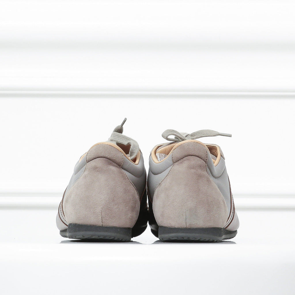 Hermes Gray-Gold Tie Break Low Top Sneakers 37.5