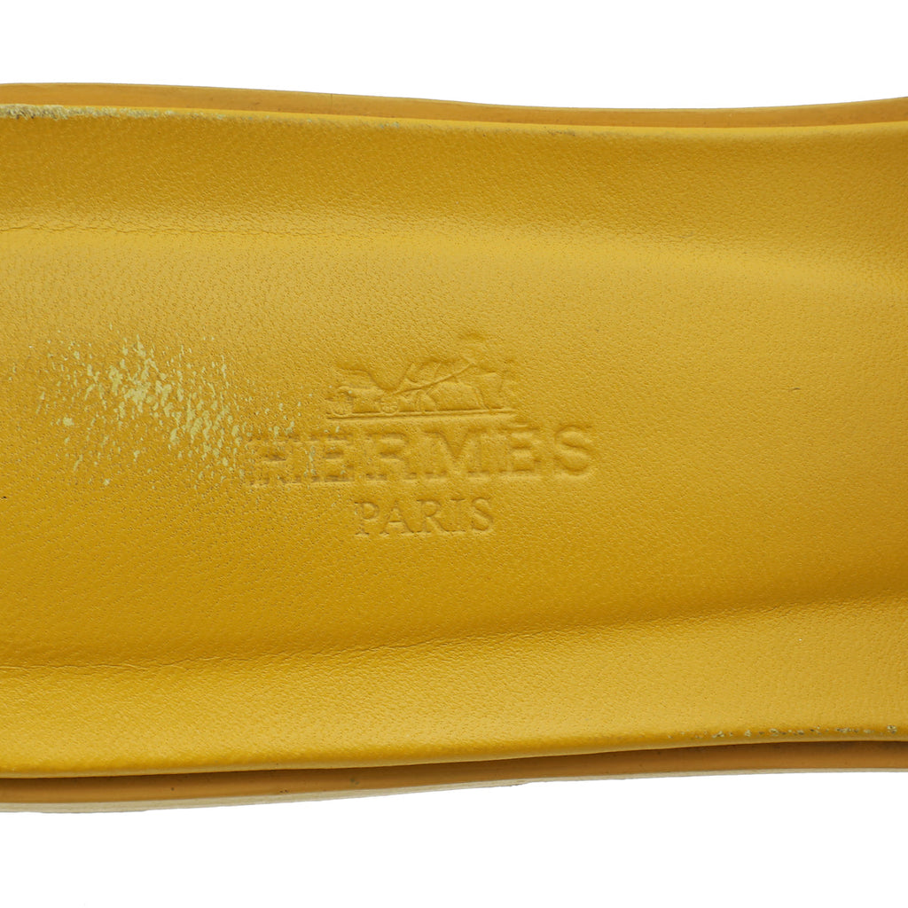 Hermes Jaune Topaze Oran Sandal 40.5