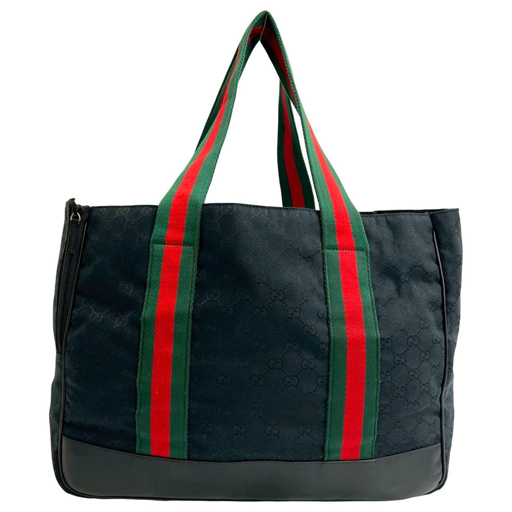 Gucci GG Canvas Leather Tote Bag