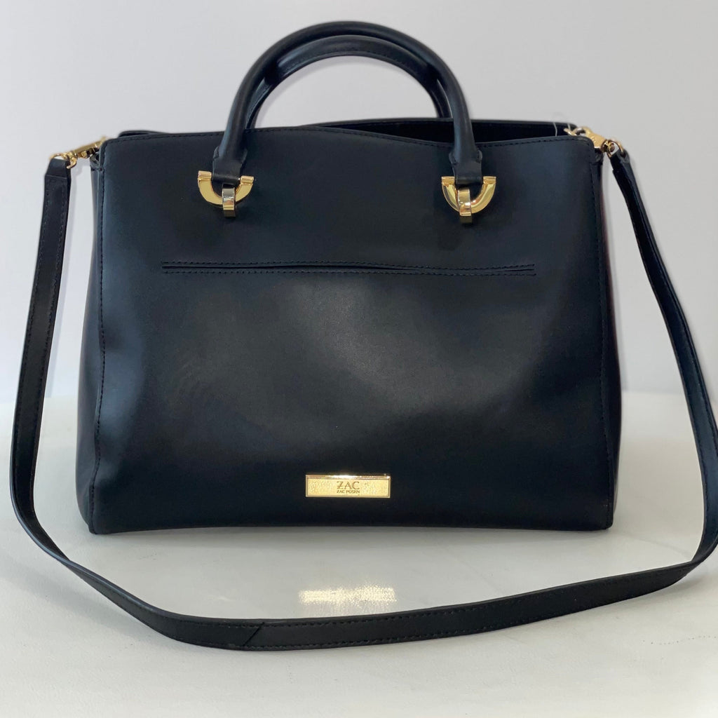 ZAC ZAC POSEN Black Leather Eartha Shoulder Bag