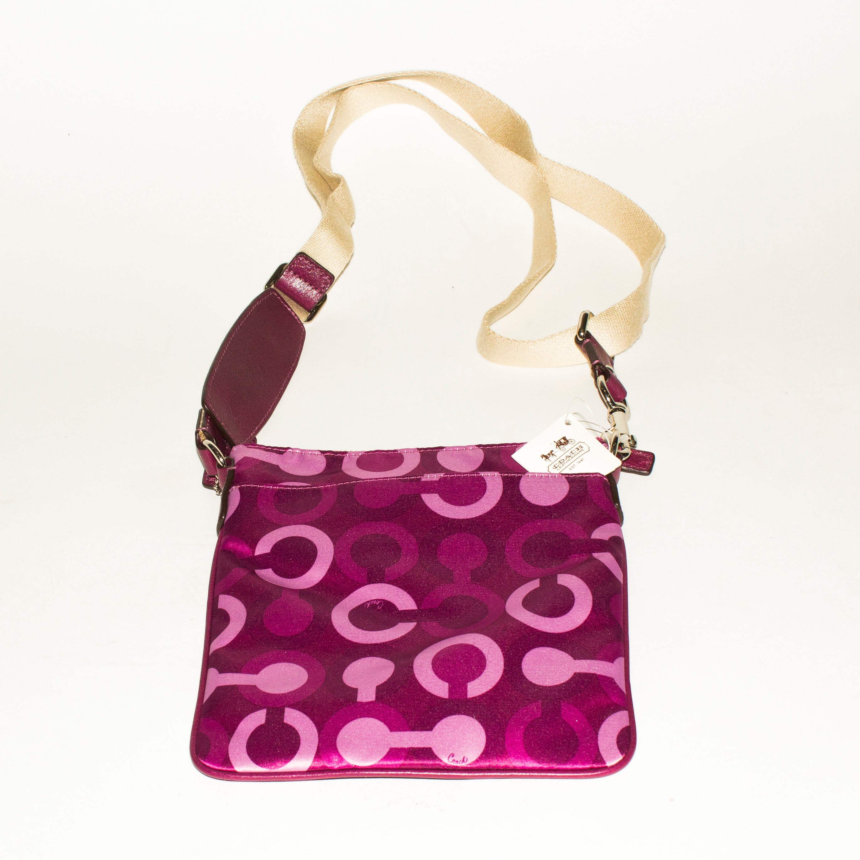 COACH Julia Op Art Swingpack Crossbody Plum Multi NWT
