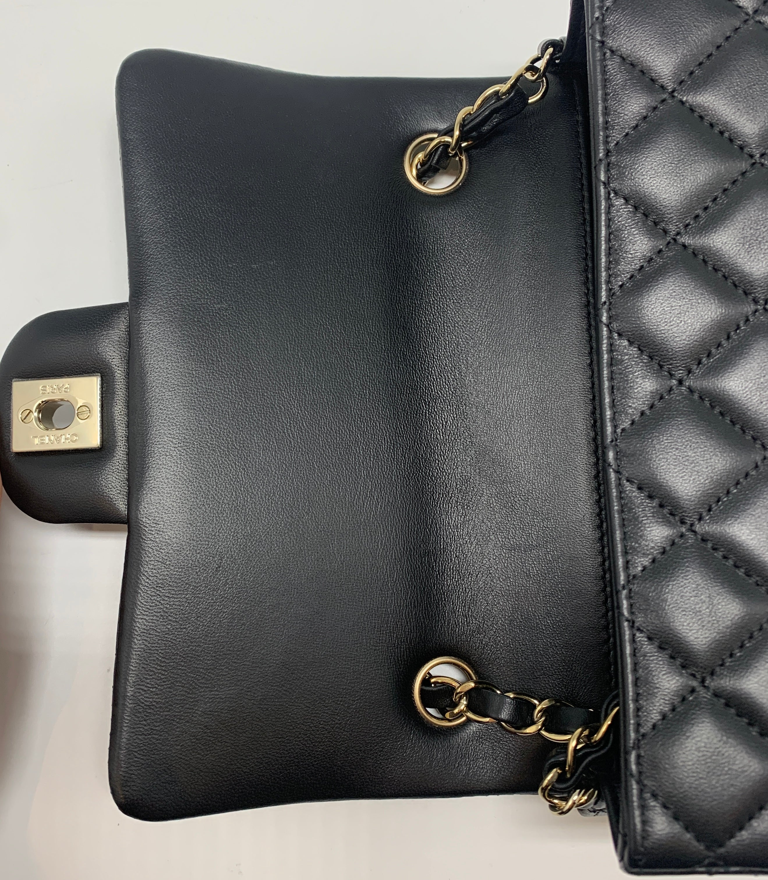 Chanel Classic Mini Rectangular Flap Bag Lambskin Black L (Microchip)