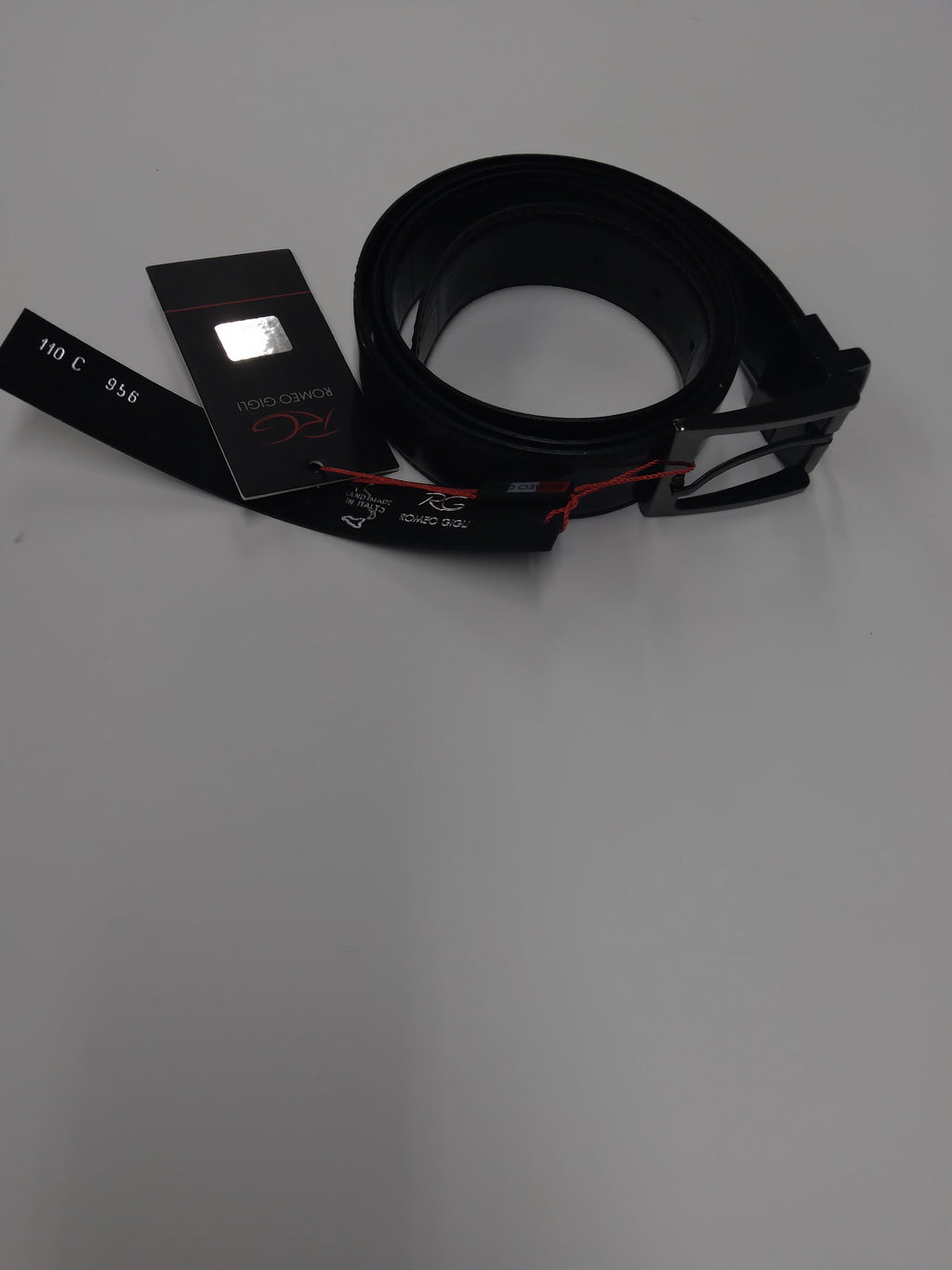 Romeo Gigli C956/3R NERO.MORO Black/Brown Leather Adjustable Mens Belt