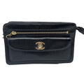 Chanel Leather Clutch Bag Black Vintage