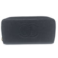Chanel Caviar Skin Zip Wallet Black