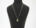 Chanel Vintage 04P Enamel Dark Green Silver Necklace