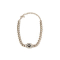 Chanel Square Stud With Crystal CC Logo Choker L