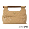 CHANEL Matelasse Wood handle Hand bag