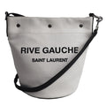 Saint Laurent RIVE GAUCHE Cotton Canvas Leather Shoulder Bag