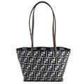 Fendi Roll Small Reversible Canvas Leather Tote Bag