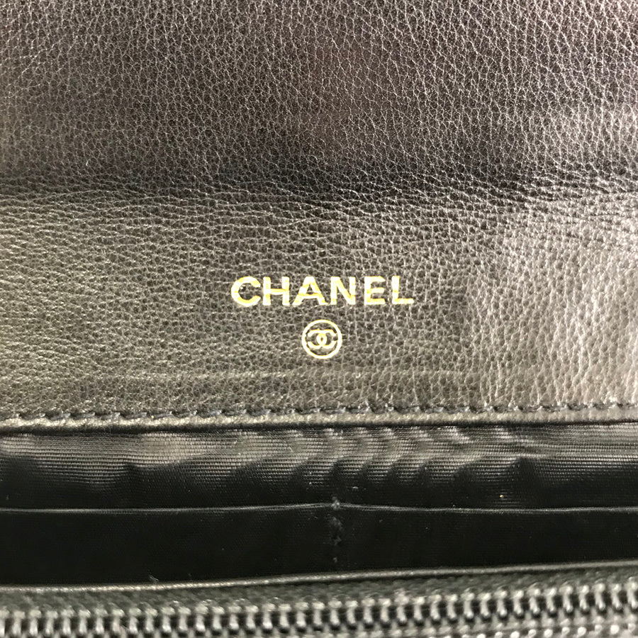 CHANEL Long wallet Folding cover lid