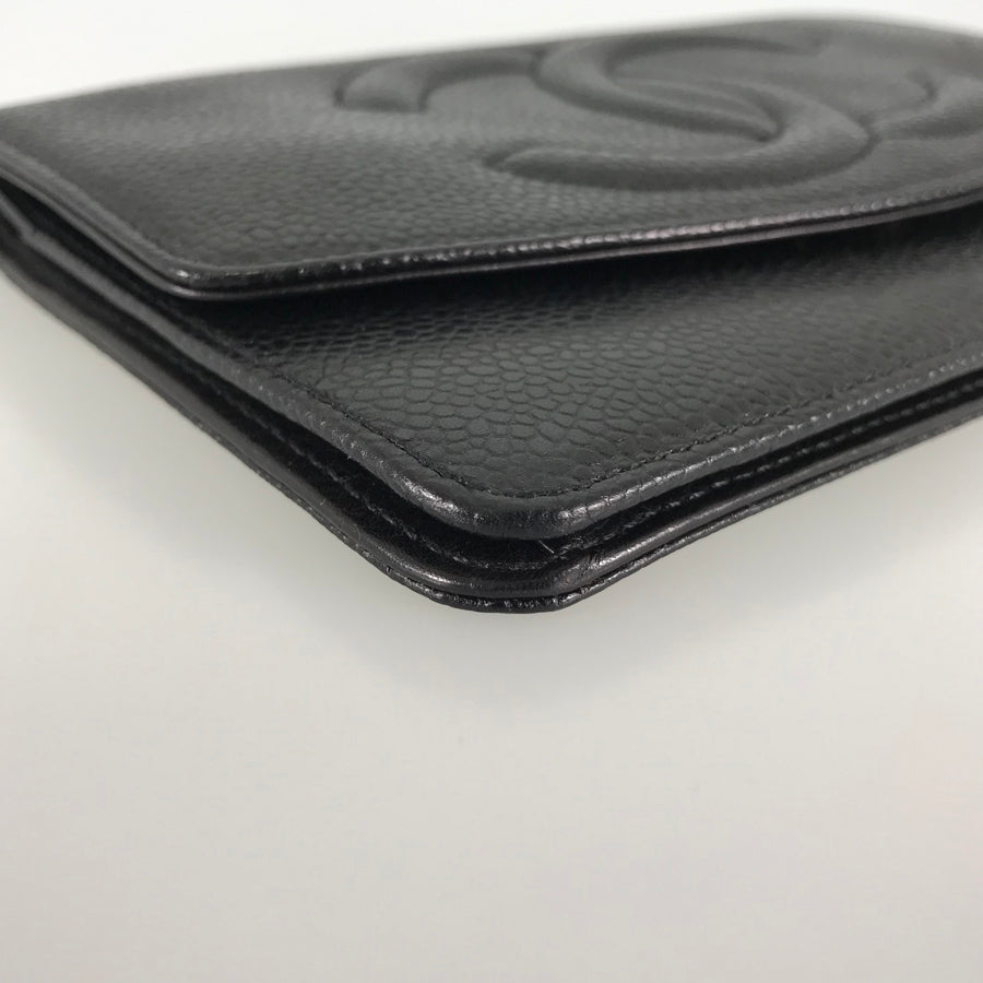 CHANEL Long wallet Folding cover lid
