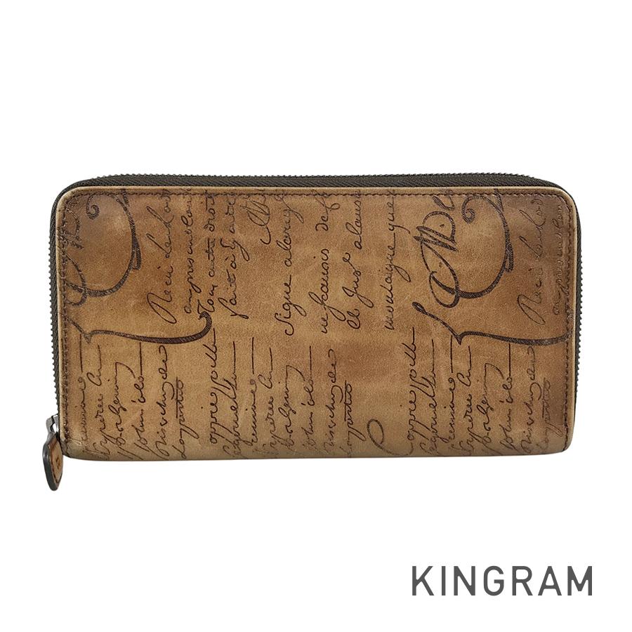 Berluti Calligraphy E0157 Long wallet Round zipper