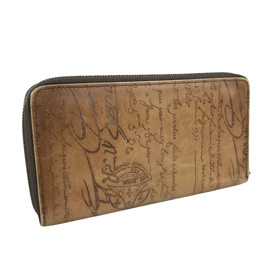 Berluti Calligraphy E0157 Long wallet Round zipper