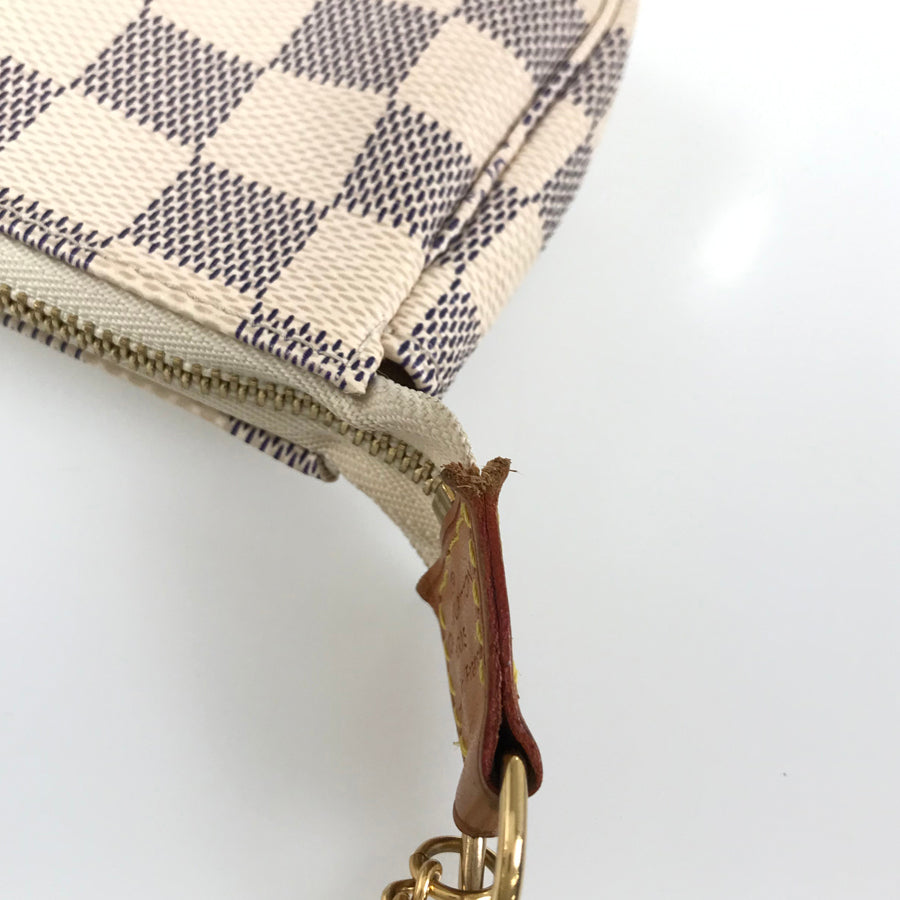 LOUIS VUITTON Damier Azur Mini Pochette Accessoires N58010 Pouch