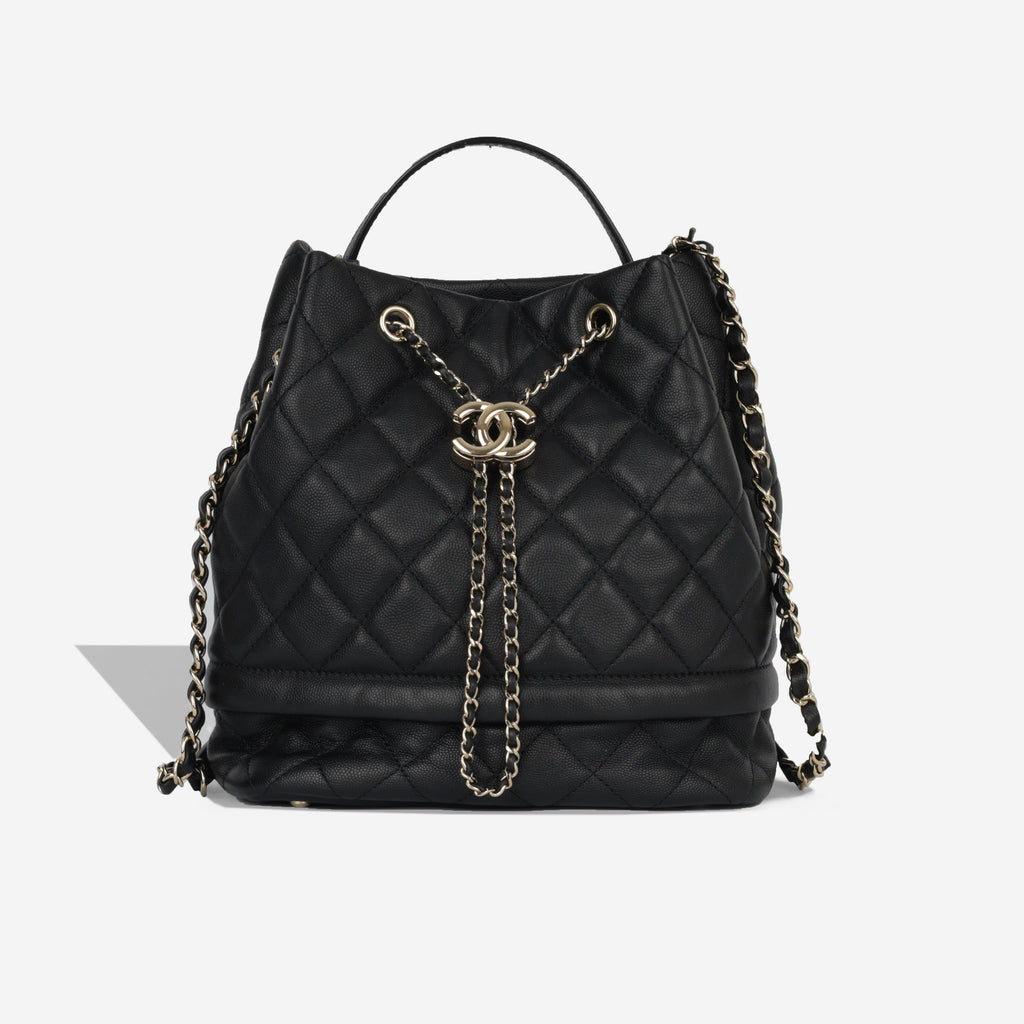 Chanel Quilted Bucket Bag - Black Caviar