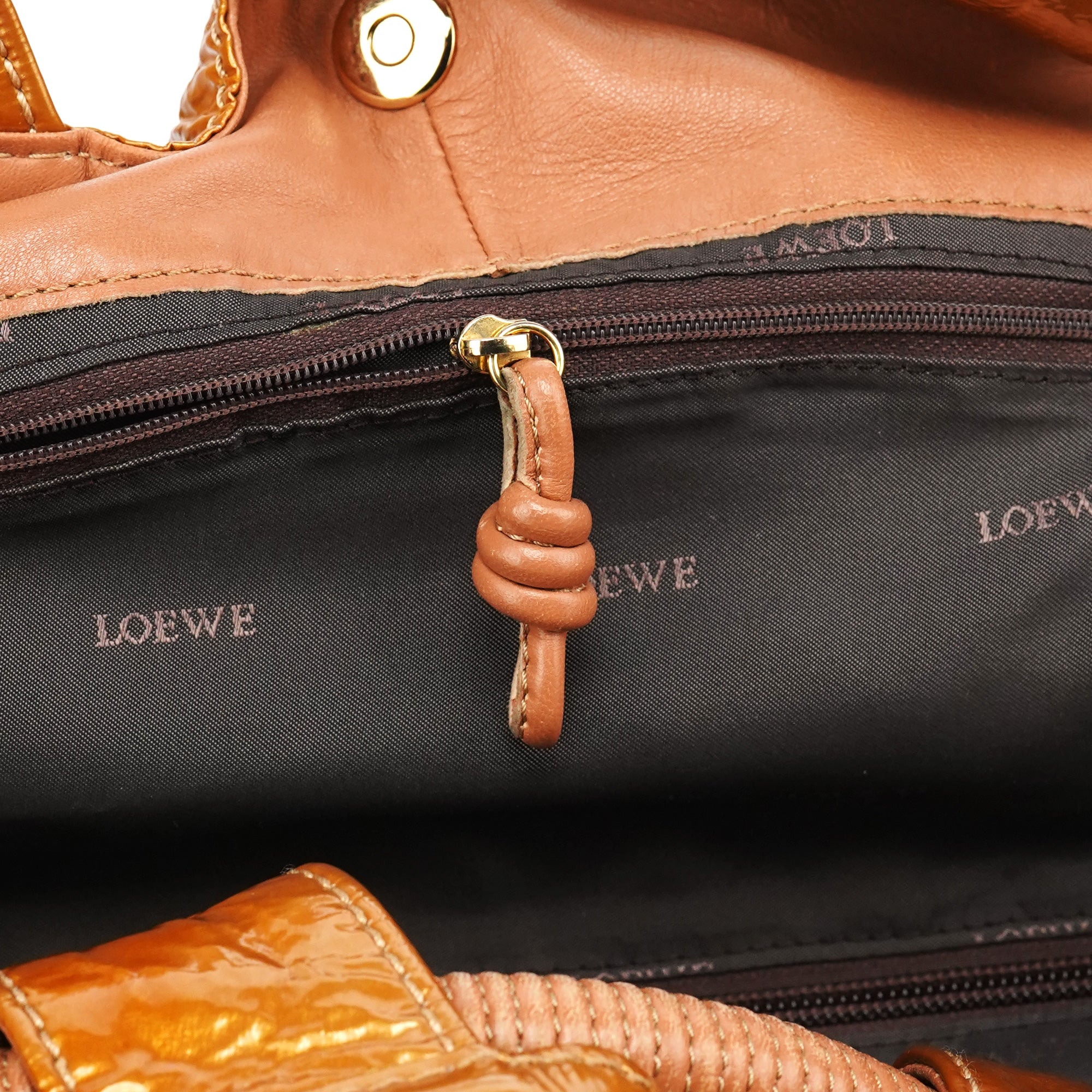Gold Patent Leather Large Hobo Bag