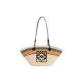 Small Anagram Basket bag in iraca palm and calfskin