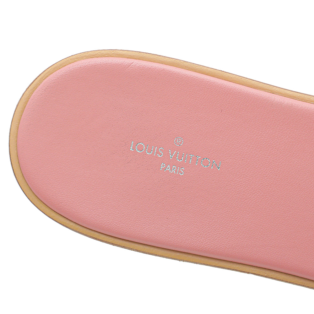Louis Vuitton Azur Pink Lock It Flat Mule 41