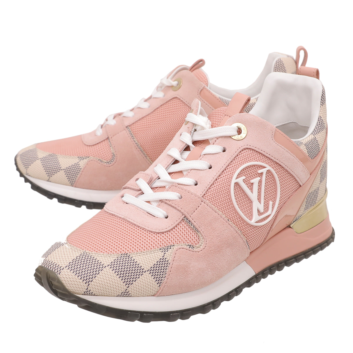 Louis Vuitton Azur Pink Suede Run Away Sneakers 38
