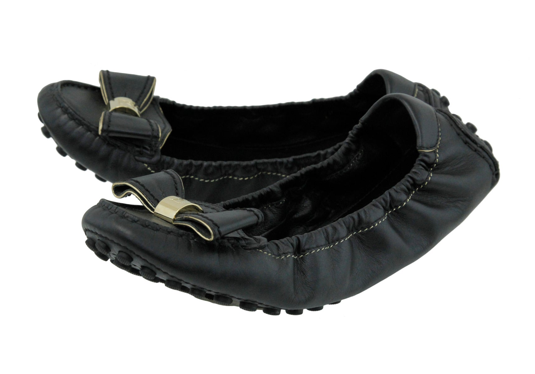 Louis Vuitton Black Bow Ballerina Flat 40