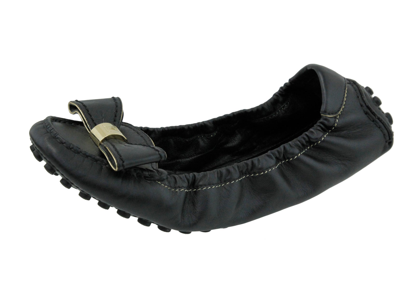 Louis Vuitton Black Bow Ballerina Flat 40