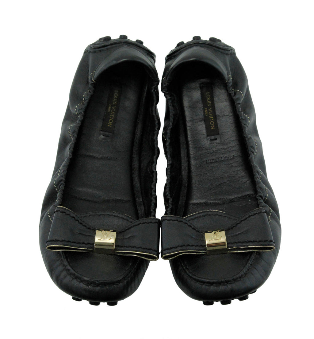 Louis Vuitton Black Bow Ballerina Flat 40