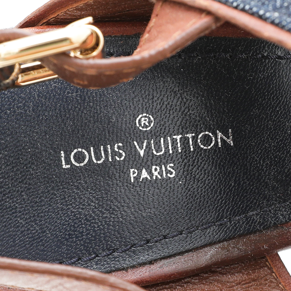Louis Vuitton Denim Blue Croisiere Wedge Sandal 37