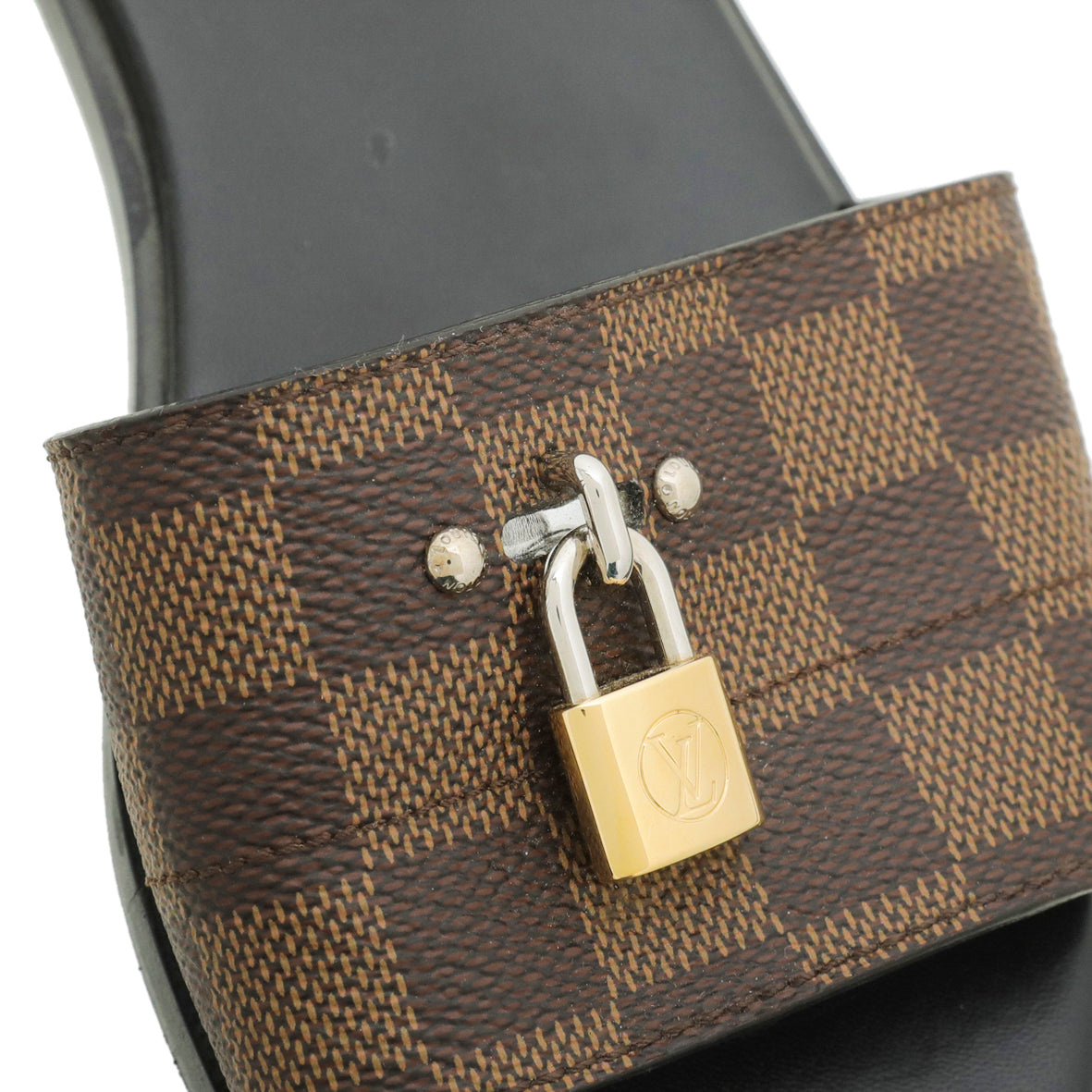 Louis Vuitton Ebene Lock It Flat Mules 38