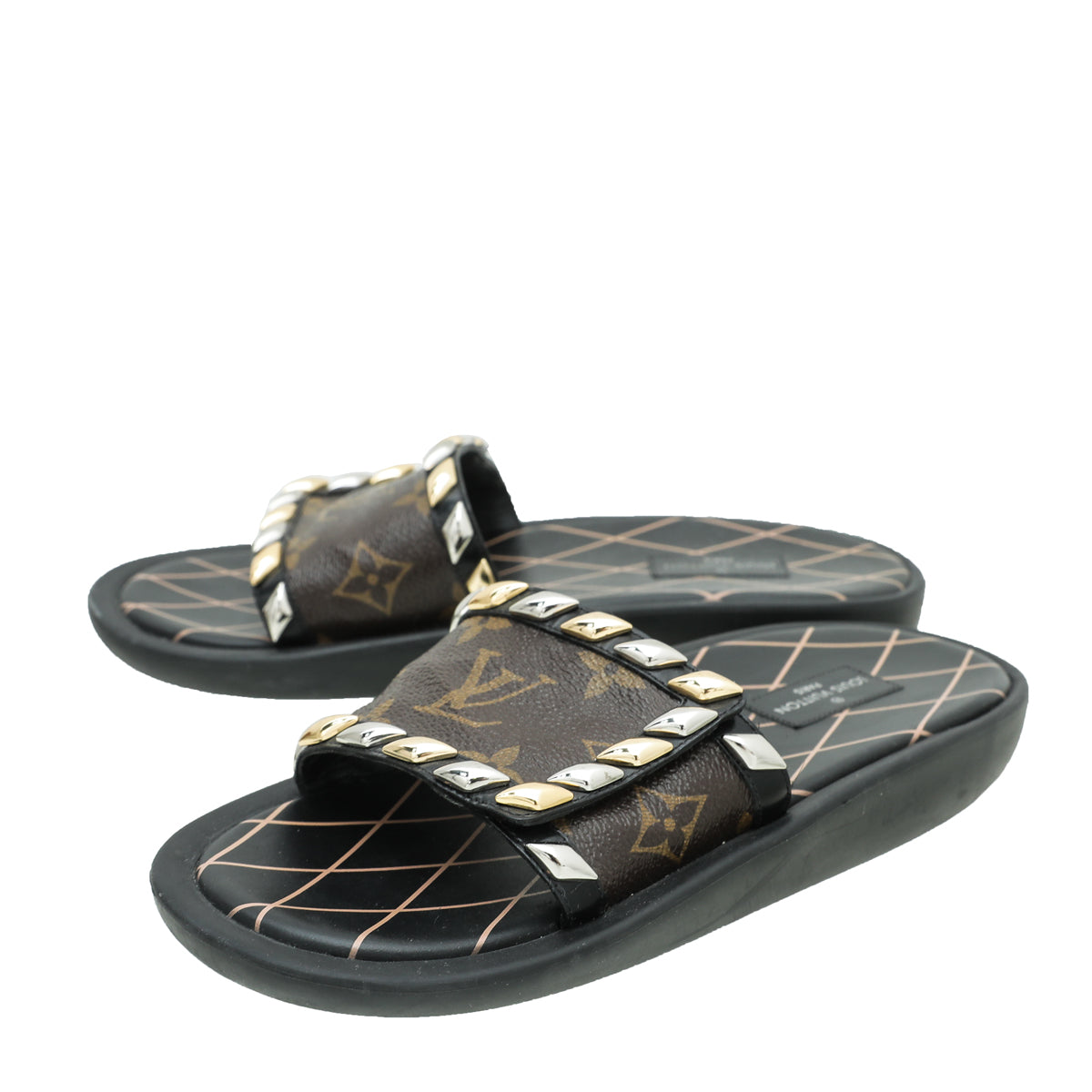 Louis Vuitton Monogram Black Eldorado Slide Mules 36