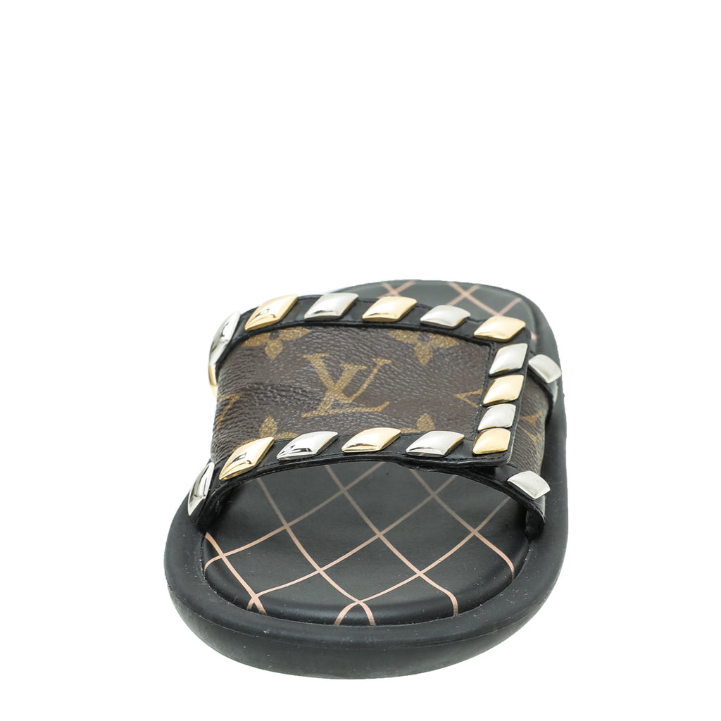 Louis Vuitton Monogram Black Eldorado Slide Mules 36