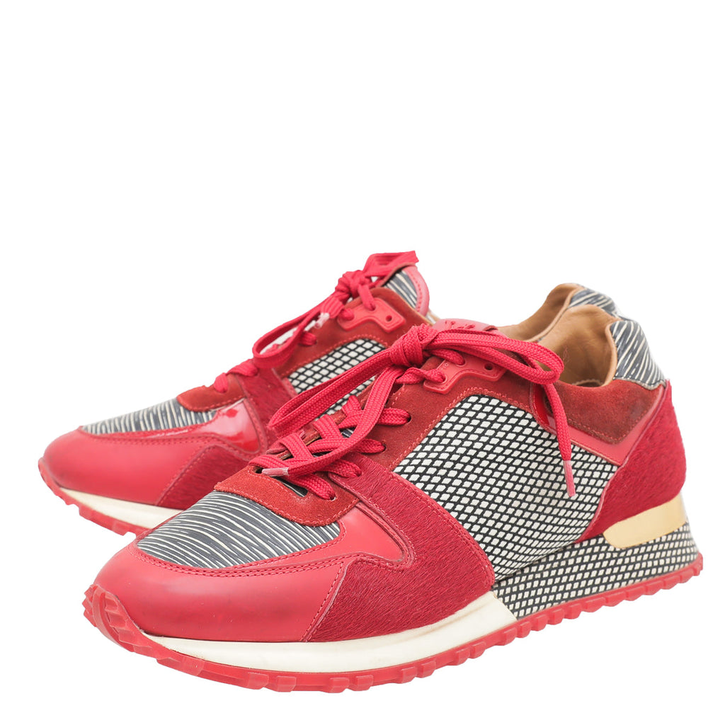 Louis Vuitton Red textile Run Away Sneaker 38.5