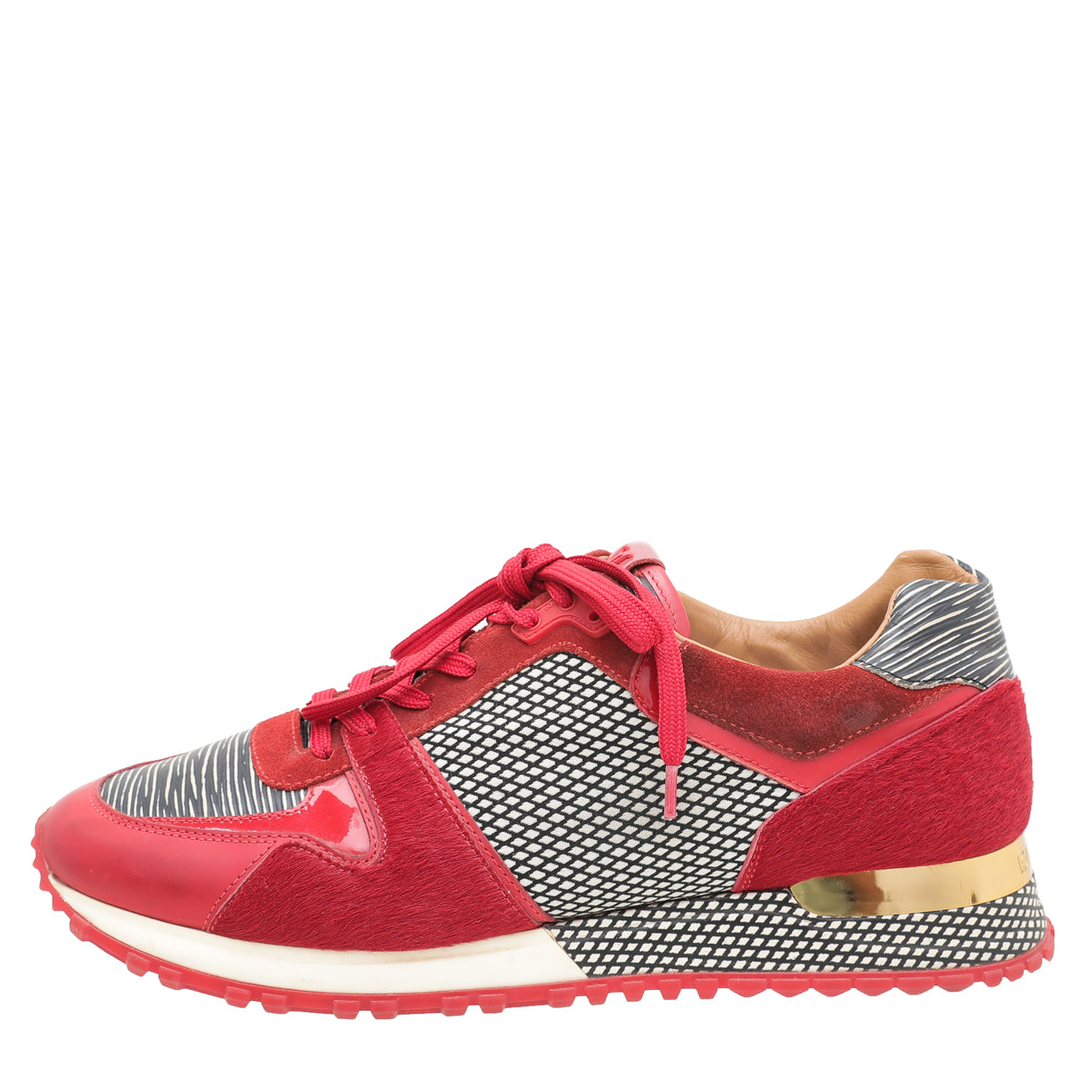 Louis Vuitton Red textile Run Away Sneaker 38.5