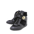 Louis Vuitton Black Epi Suede High Top Wedges Sneakers 36.5