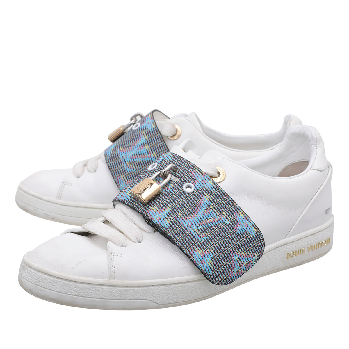 Louis Vuitton White Frontrow Lock Sneakers 35