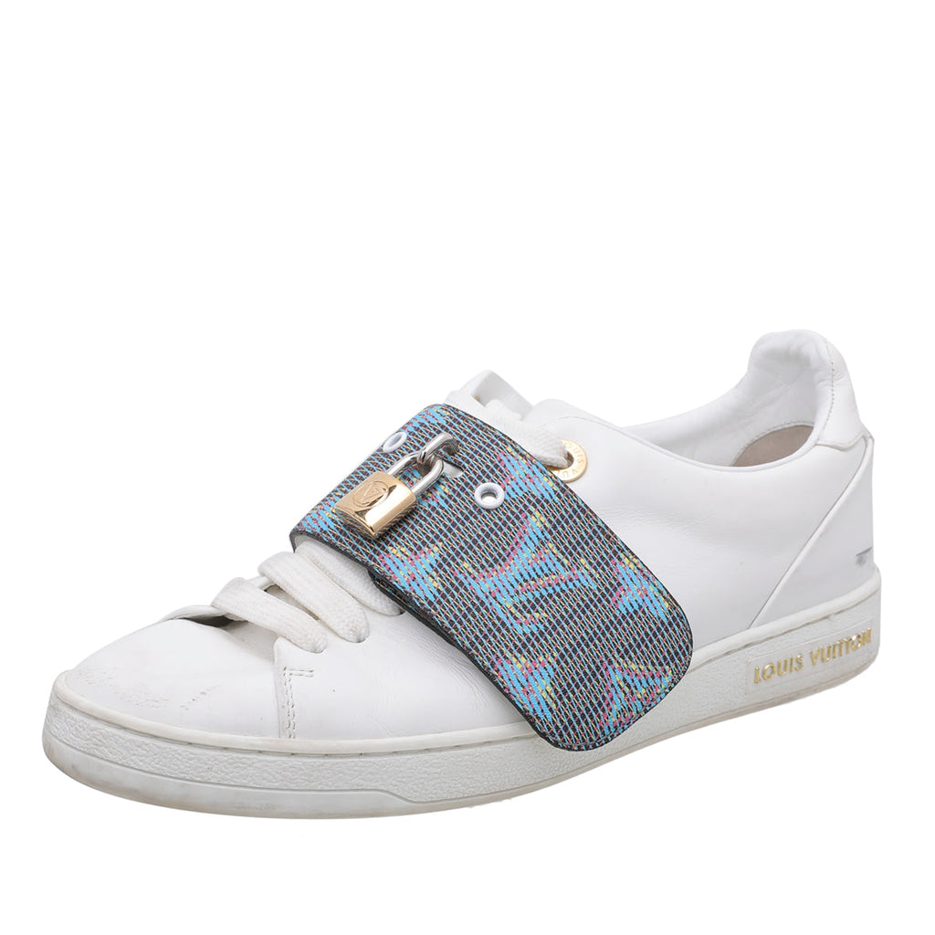 Louis Vuitton White Frontrow Lock Sneakers 35