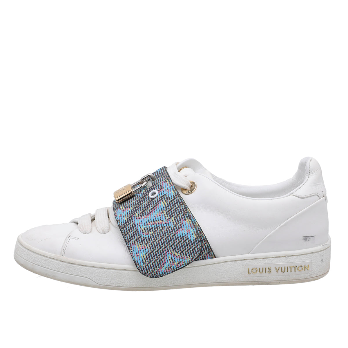 Louis Vuitton White Frontrow Lock Sneakers 35