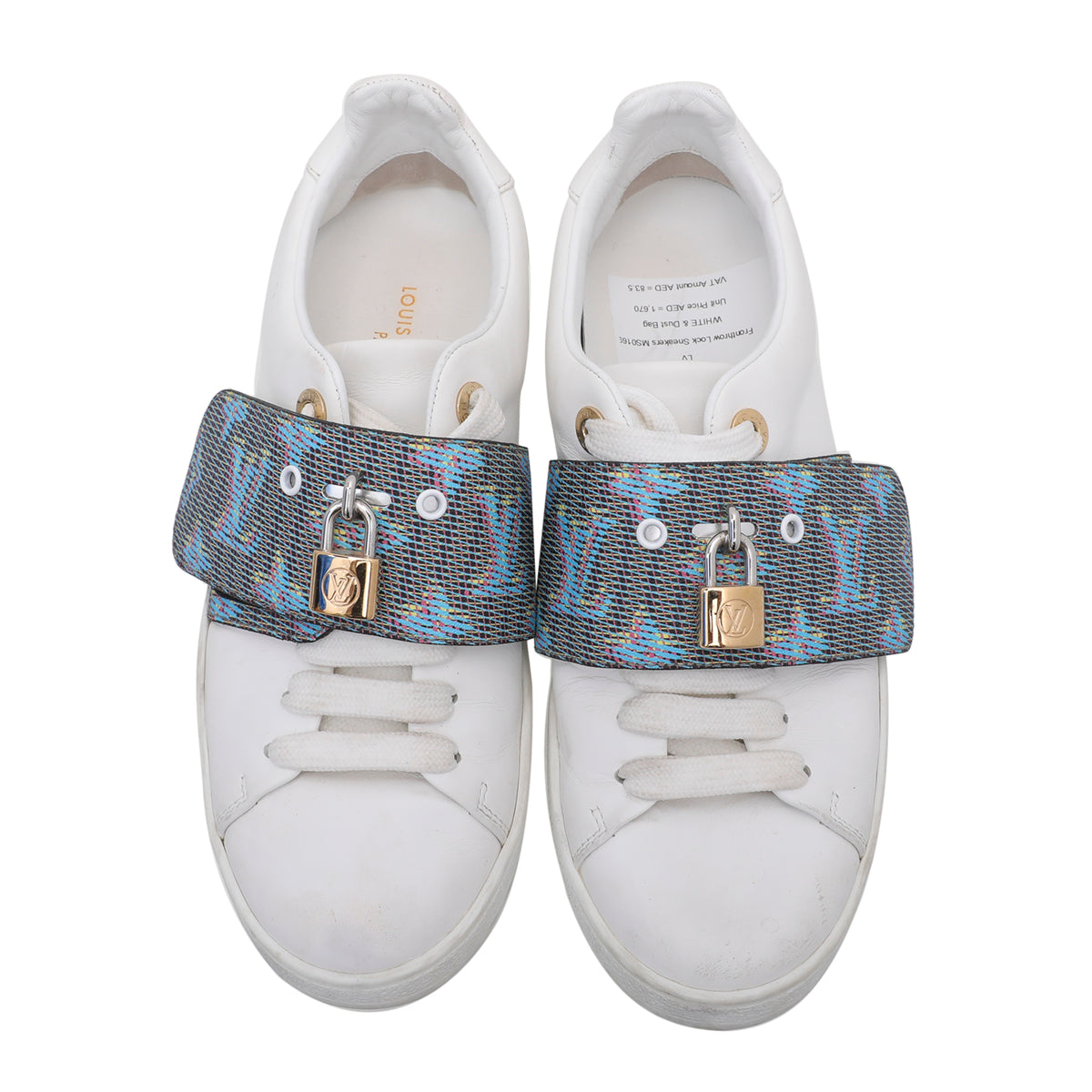 Louis Vuitton White Frontrow Lock Sneakers 35