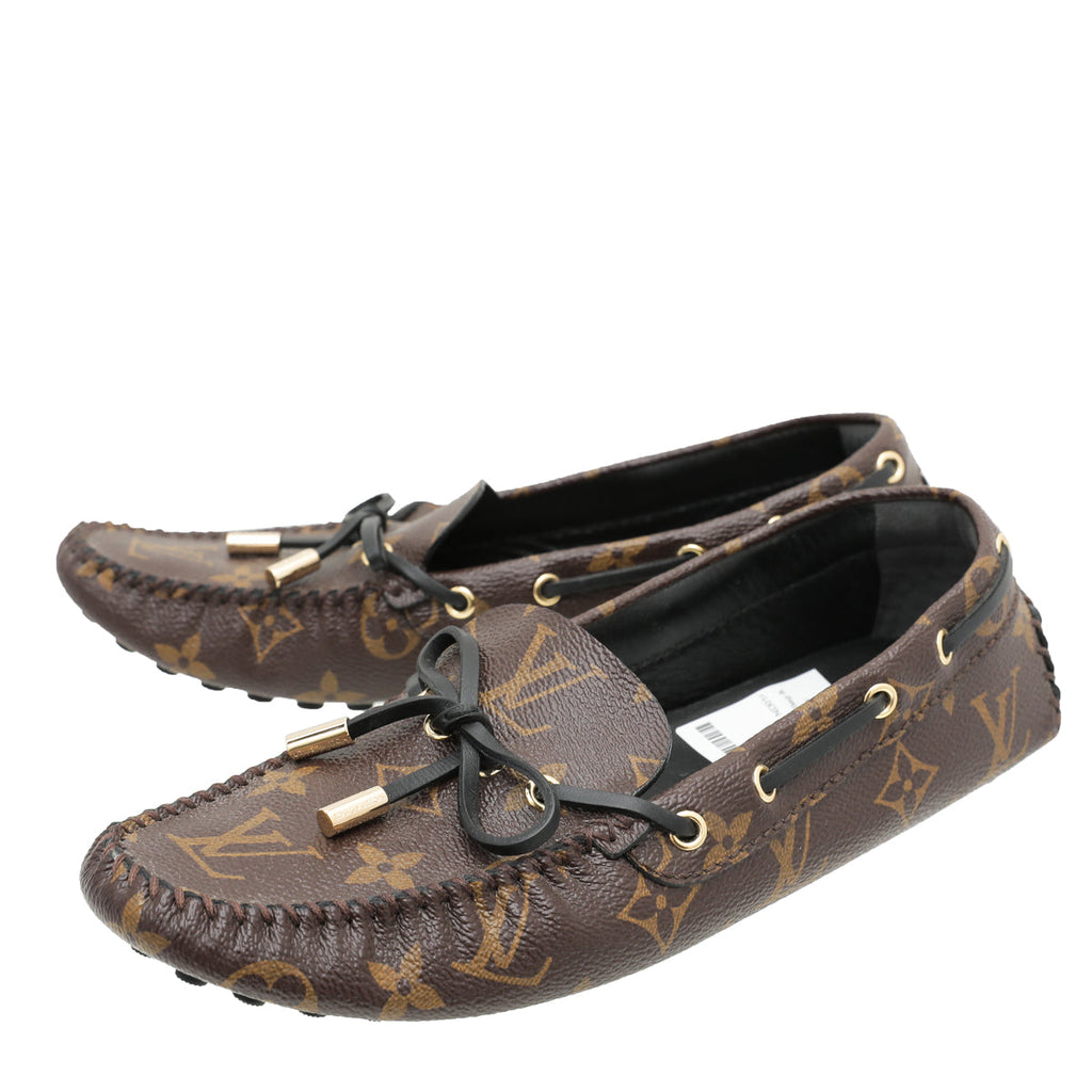 Louis Vuitton Monogram Black Gloria Flat Loafer 38