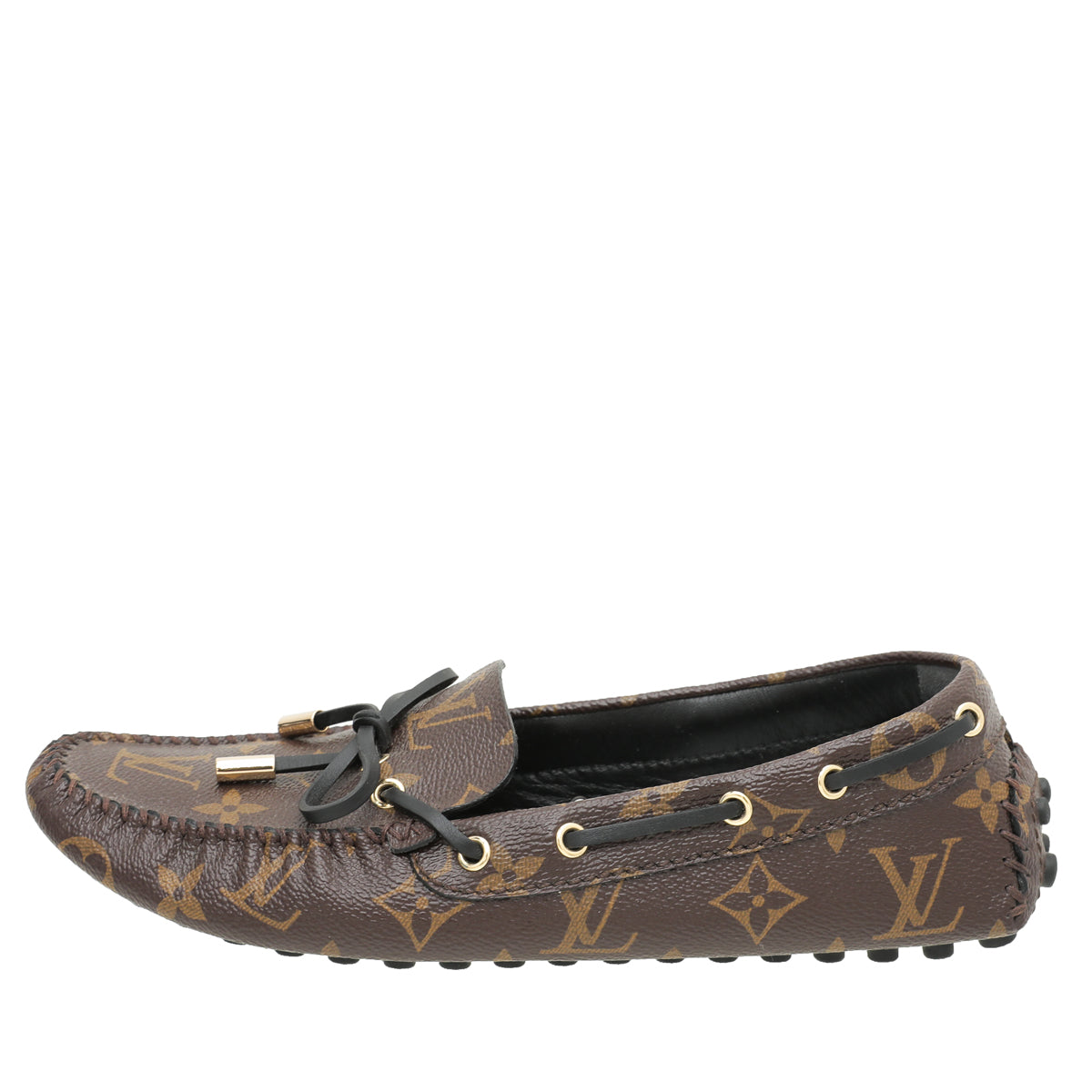 Louis Vuitton Monogram Black Gloria Flat Loafer 38