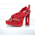 Louis Vuitton Red Golden Hour Suede Sandals Size 40
